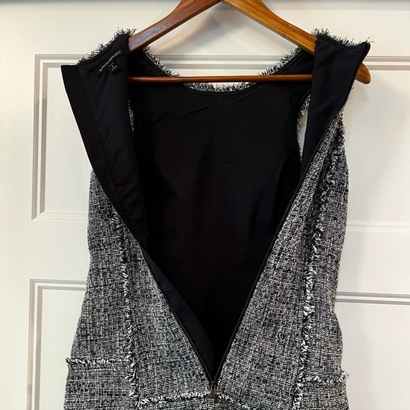 Banana Republic, Navy Blue/White Tweed Fringe Dress, size 2 - Picture 4 of 6